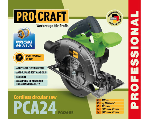 Акумуляторна дискова пила Procraft PCA24 (Без акб та зп)