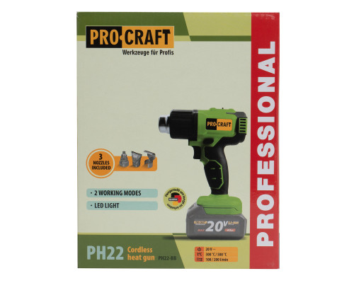Акумуляторний фен промисловий Procraft PH22 (без акб та зп)