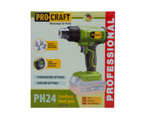 Акумуляторний фен промисловий Procraft PH24 (без акб та зп)
