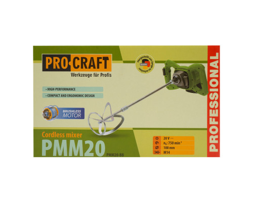 Акумуляторний будівельний міксер Procraft PMM20 (без акб та зп)