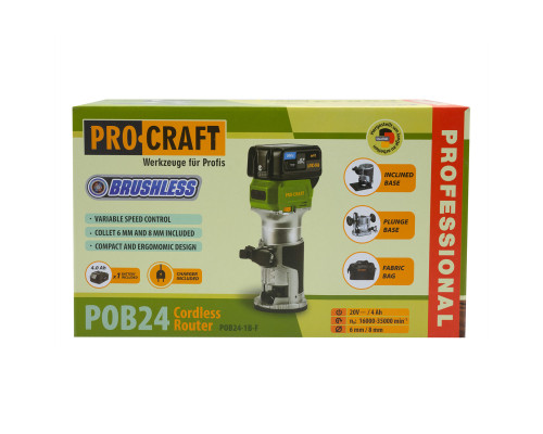 Акумуляторний фрезер Procraft POB24 (з 1 АКБ та ЗП)