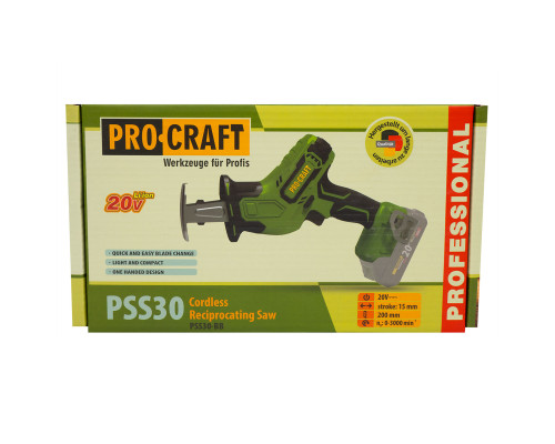 Акумуляторна шабельна пила Procraft PSS30 (без акб та зп)