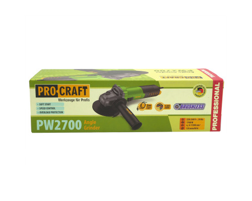 Кутошліфувальна машина безщіткова Procraft PW2350 125 мм