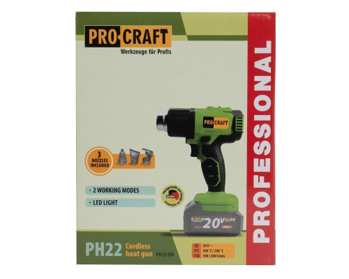Акумуляторний фен промисловий Procraft PH22 (без акб та зп)