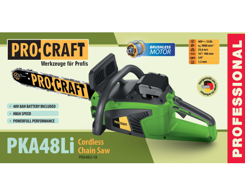 Акумуляторна ланцюгова пила Procraft PKA48Li (з 1 акб)