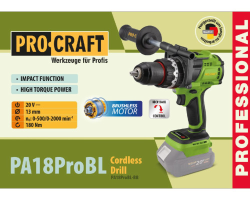 Шуруповерт Procraft PA18ProBL (без акб і зп)