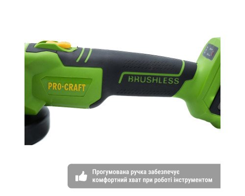 Безщіткова акумуляторна болгарка Procraft PWA216
