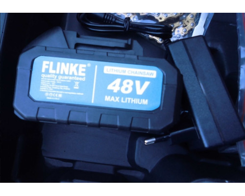 Аккумуляторная мини пила FLINKE 48v  с шиной 12"  бесщёточная
