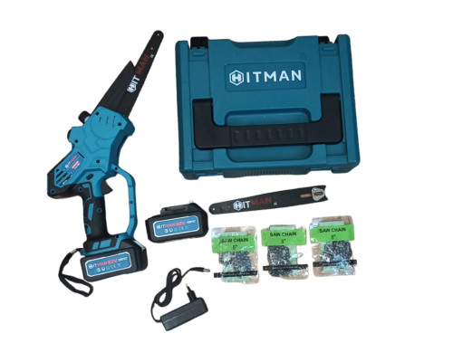 Мини пила аккумуляторная Hitman HA/chs-5R8i 62v 2-шина, 3-цепь, 2-АКБ