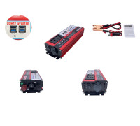 Інвертор з модифікованою синусоїдою Power Inverter 500/1000Вт 12В 220В 4USB, 2 розетки