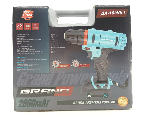 Акумуляторний шуруповерт GRAND ДА-18/10Li