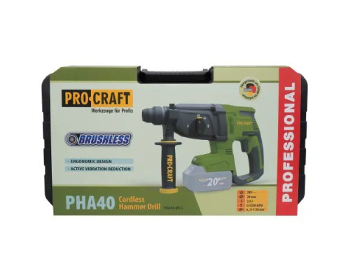 Акумуляторний перфоратор Procraft PHA40 Кейс (без АКБ та ЗП)