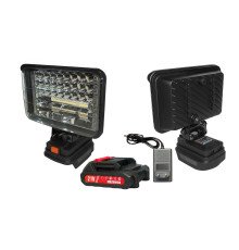 Экономный переносной мощный прожектор  LED 48 30W два разъема USB 5А/2А с АКБ 21в 2Ач и З/Б