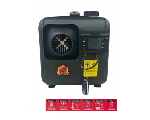 Автономний дизельний нагрівач BULLTEK BT002E 12 кВт (12V/24V/220V) з Bluetooth і 4 соплами