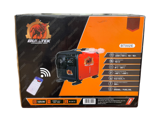 Автономний дизельний нагрівач BULLTEK BT002E 12 кВт (12V/24V/220V) з Bluetooth і 4 соплами