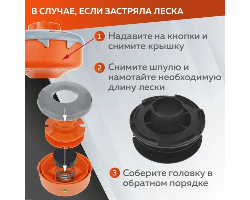 Котушка (Шпуля) для Електро/бензокоси 3108 сіро/жовтогаряча автомат м10*1,25 ліва