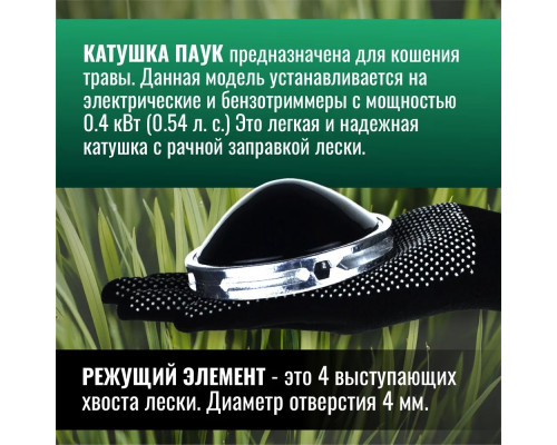 Котушка (Шпуля) для Електро/бензокоси самозатискна UFO універсальна