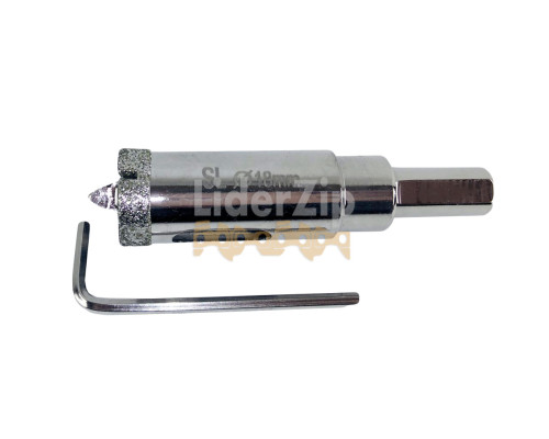 Алмазна коронка по плитці за допомогою ключового (пір’яна) 18 мм SHILI TOOLS FGN018Р