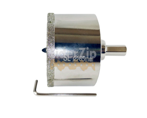 Алмазна коронка по плитці за допомогою ключового (пір’яна) 65 мм SHILI TOOLS FGN065Р