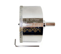 Алмазна коронка по плитці за допомогою ключового (пір’яна) 75 мм SHILI TOOLS FGN075Р