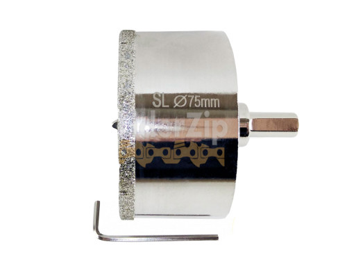 Алмазна коронка по плитці за допомогою ключового (пір’яна) 75 мм SHILI TOOLS FGN075Р
