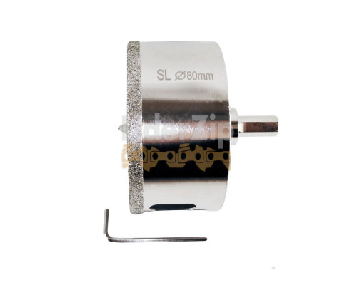 Алмазна коронка по плитці за допомогою ключового (пір’яна) 80 мм SHILI TOOLS FGN080Р