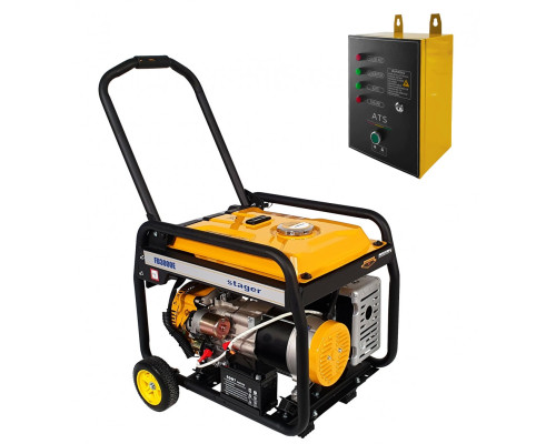 Бензиновый генератор с Stager fd 3600e+АТS 3.3 кВт 6.5 Л.С.