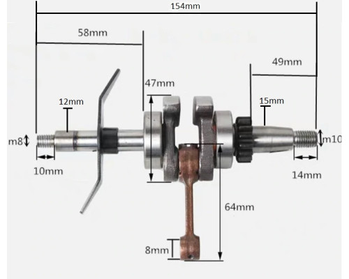 Коленвал кусторез 139F Honda GX35/GX31