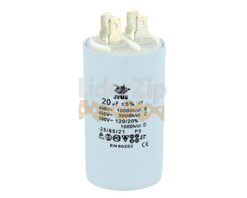 Конденсатор CBB60 20uF 450V клеммы