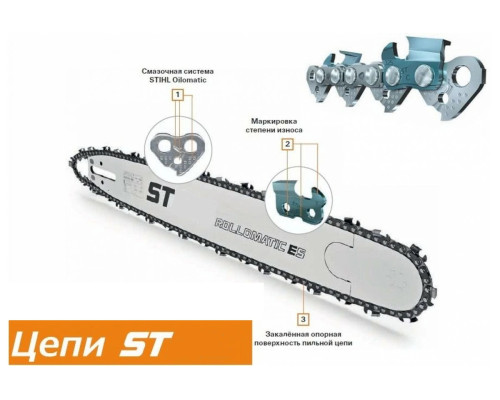 Цепь 4" St 71PM3 10см 1/4" 1.1 мм 28 звеньев 14 зубьев для мини пил
