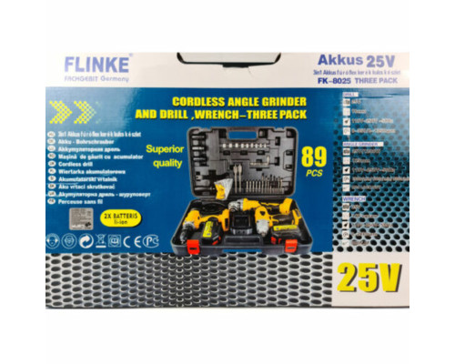 Акумуляторна болгарка МШУ + Шуруповерт та Гайковерт Flinke - 8025 3в1