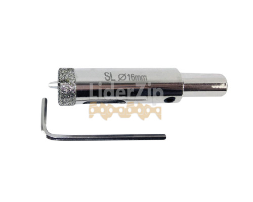 Алмазная коронка по плитке с направляющей (перьевая) 16 мм SHILI TOOLS FGN016Р