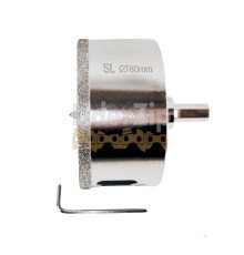Алмазна коронка по плитці за допомогою ключового (пір’яна) 80 мм SHILI TOOLS FGN080Р