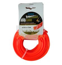 Волосінь для тріммера Global ECO-TRIM 4 мм 15м квадрат