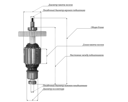 Якір для болгарки Интерскол 150 (DWT 150) Eltos 150-1500