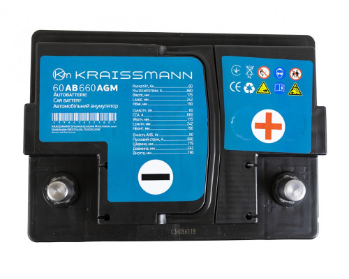 Автомобільний акумулятор KRAISSMANN 60 AB 660 AGM