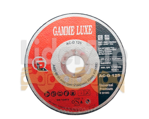 Відрізний диск по металу Gamme Luxe 125 * 1.0 * 22.23