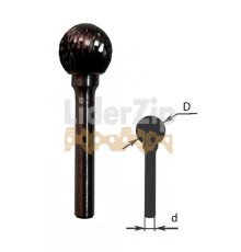 Шарошка шарообразная d=6 мм; D=16 мм; h=14 мм YDS DX1614M06
